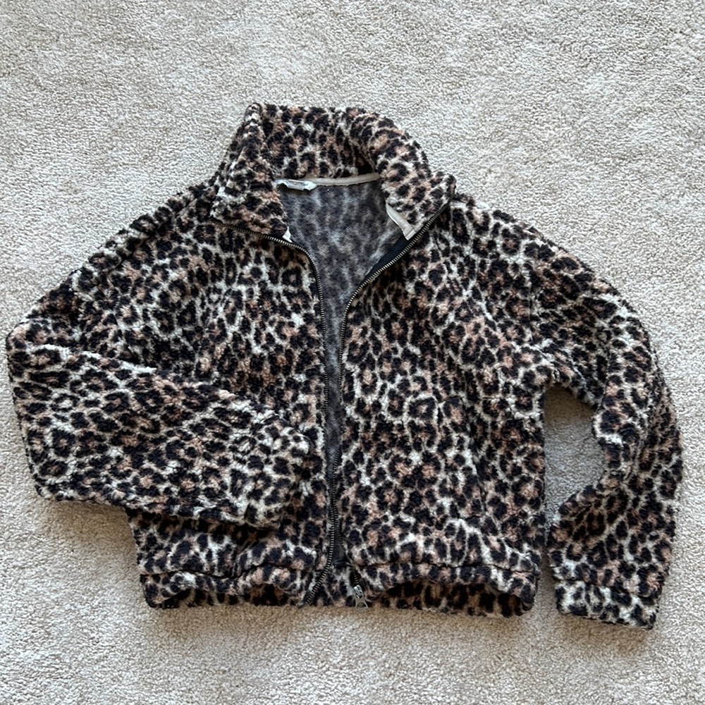 leopard Fleece zip up